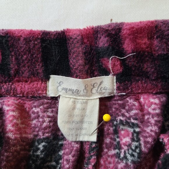 Emma & Elsa Red Plaid Fleece Pajama Pants 10-12 | Cozy Kids Hearts Sleepwear - Picture 3 of 6